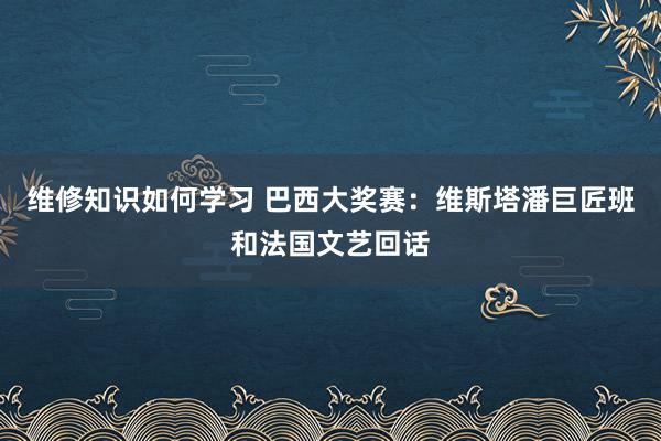 维修知识如何学习 巴西大奖赛：维斯塔潘巨匠班和法国文艺回话