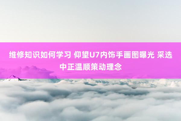 维修知识如何学习 仰望U7内饰手画图曝光 采选中正温顺策动理念