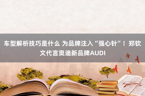 车型解析技巧是什么 为品牌注入“强心针”！郑钦文代言奥迪新品牌AUDI