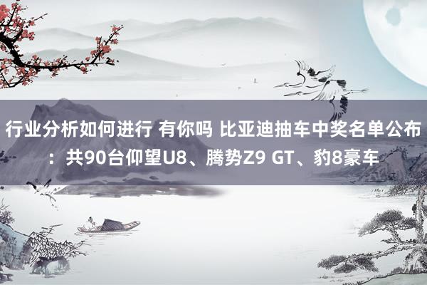 行业分析如何进行 有你吗 比亚迪抽车中奖名单公布：共90台仰望U8、腾势Z9 GT、豹8豪车