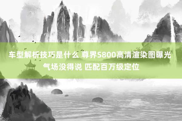 车型解析技巧是什么 尊界S800高清渲染图曝光 气场没得说 匹配百万级定位