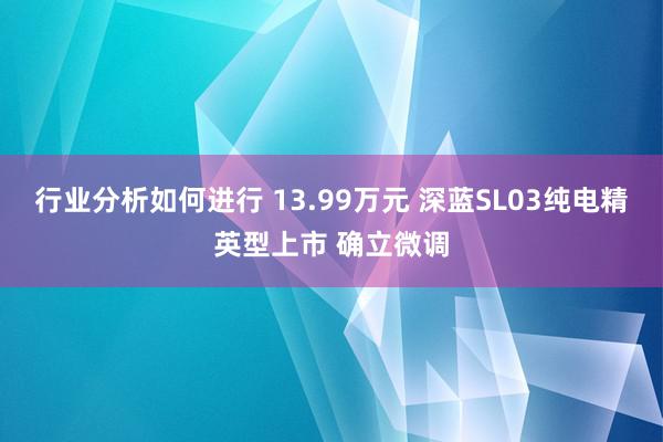 行业分析如何进行 13.99万元 深蓝SL03纯电精英型上市 确立微调