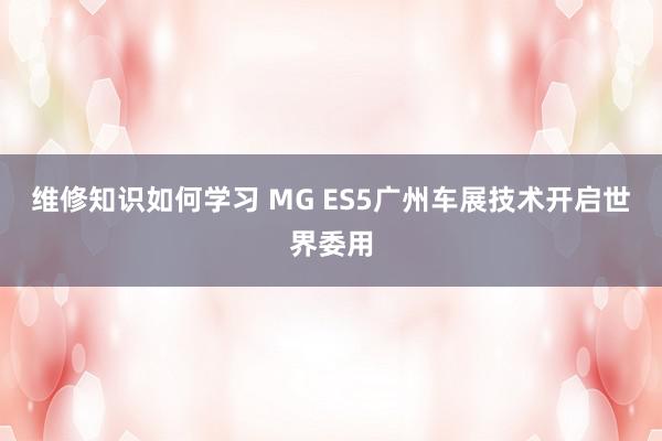 维修知识如何学习 MG ES5广州车展技术开启世界委用