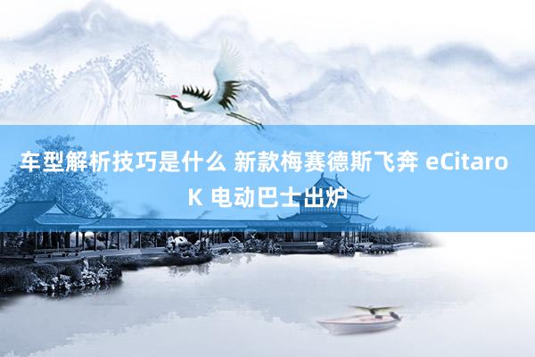 车型解析技巧是什么 新款梅赛德斯飞奔 eCitaro K 电动巴士出炉