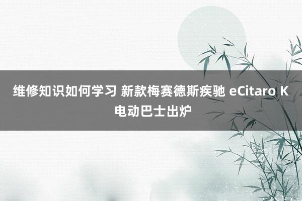 维修知识如何学习 新款梅赛德斯疾驰 eCitaro K 电动巴士出炉