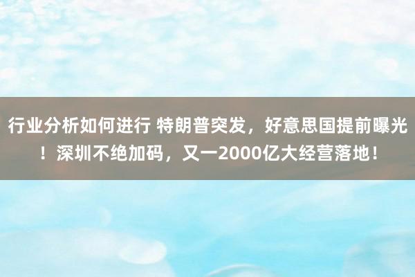 行业分析如何进行 特朗普突发，好意思国提前曝光！深圳不绝加码，又一2000亿大经营落地！