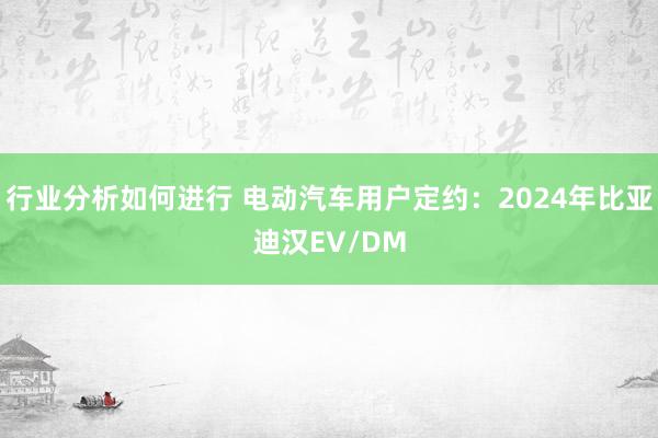 行业分析如何进行 电动汽车用户定约：2024年比亚迪汉EV/DM