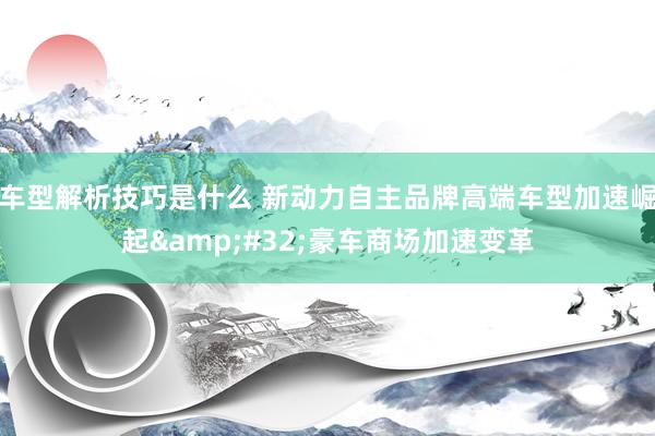 车型解析技巧是什么 新动力自主品牌高端车型加速崛起&#32;豪车商场加速变革