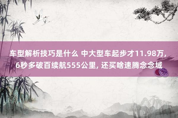 车型解析技巧是什么 中大型车起步才11.98万, 6秒多破百续航555公里, 还买啥速腾念念域