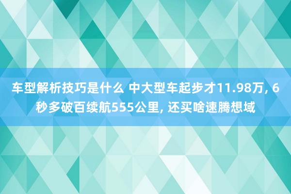 车型解析技巧是什么 中大型车起步才11.98万, 6秒多破百续航555公里, 还买啥速腾想域