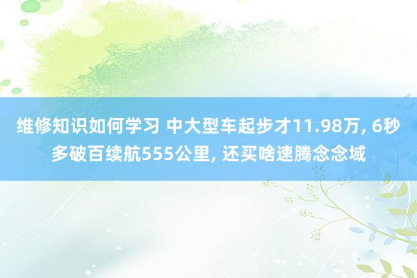 维修知识如何学习 中大型车起步才11.98万, 6秒多破百续航555公里, 还买啥速腾念念域