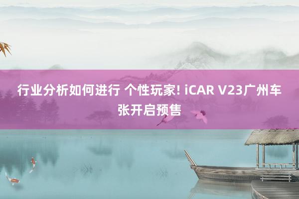 行业分析如何进行 个性玩家! iCAR V23广州车张开启预售