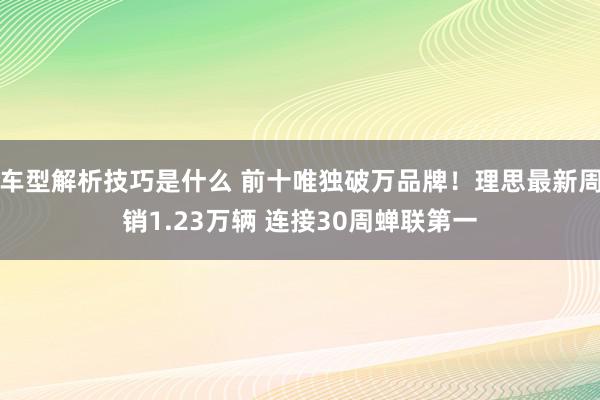 车型解析技巧是什么 前十唯独破万品牌！理思最新周销1.23万辆 连接30周蝉联第一