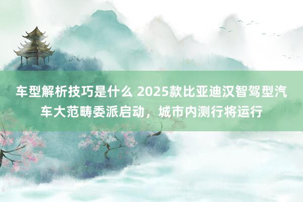 车型解析技巧是什么 2025款比亚迪汉智驾型汽车大范畴委派启动，城市内测行将运行