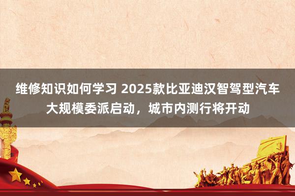 维修知识如何学习 2025款比亚迪汉智驾型汽车大规模委派启动，城市内测行将开动