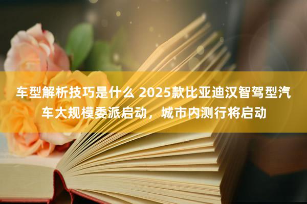 车型解析技巧是什么 2025款比亚迪汉智驾型汽车大规模委派启动，城市内测行将启动