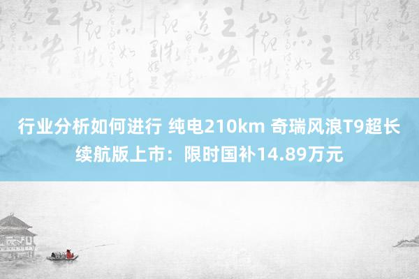 行业分析如何进行 纯电210km 奇瑞风浪T9超长续航版上市：限时国补14.89万元