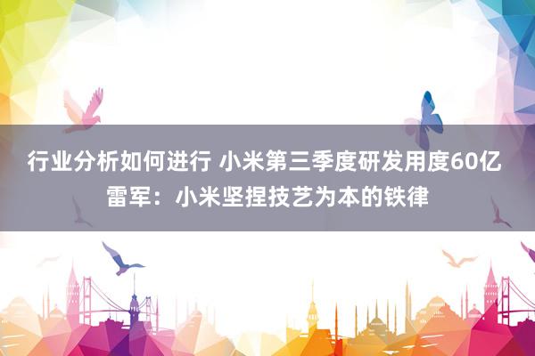 行业分析如何进行 小米第三季度研发用度60亿 雷军：小米坚捏技艺为本的铁律