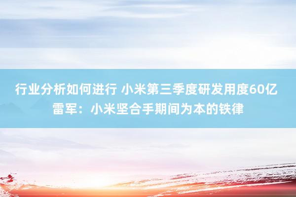 行业分析如何进行 小米第三季度研发用度60亿 雷军：小米坚合手期间为本的铁律