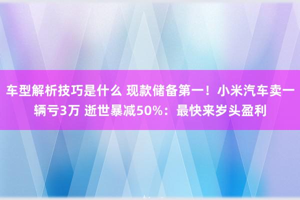 车型解析技巧是什么 现款储备第一！小米汽车卖一辆亏3万 逝世暴减50%：最快来岁头盈利