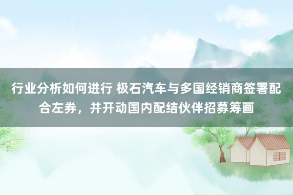 行业分析如何进行 极石汽车与多国经销商签署配合左券，并开动国内配结伙伴招募筹画