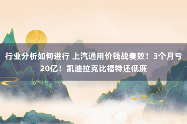 行业分析如何进行 上汽通用价钱战奏效！3个月亏20亿！凯迪拉克比福特还低廉