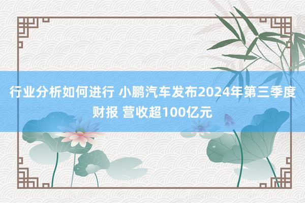 行业分析如何进行 小鹏汽车发布2024年第三季度财报 营收超100亿元