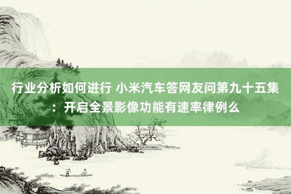 行业分析如何进行 小米汽车答网友问第九十五集：开启全景影像功能有速率律例么