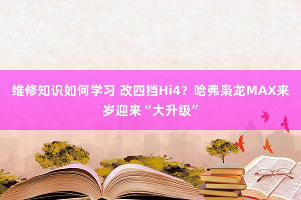 维修知识如何学习 改四挡Hi4？哈弗枭龙MAX来岁迎来“大升级”