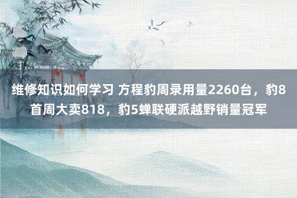 维修知识如何学习 方程豹周录用量2260台，豹8首周大卖818，豹5蝉联硬派越野销量冠军